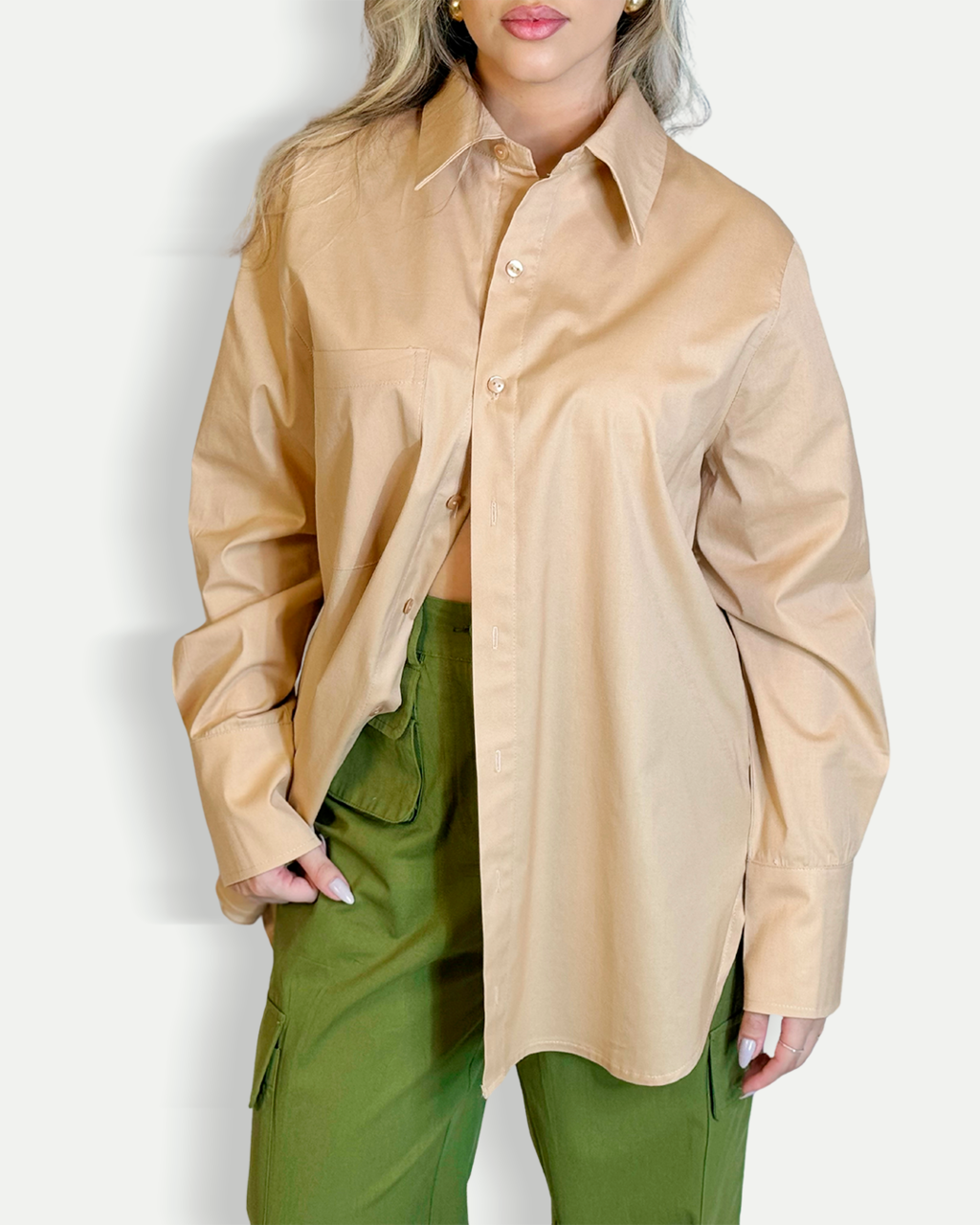 Camisa Longa Oversized Tricoline