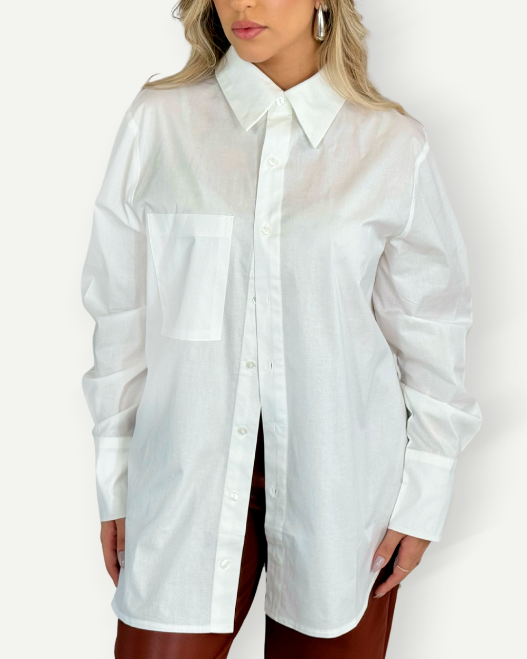 Camisa Longa Oversized Tricoline