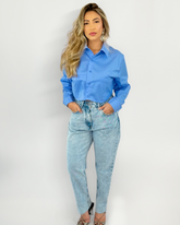 Camisa Cropped Tricoline