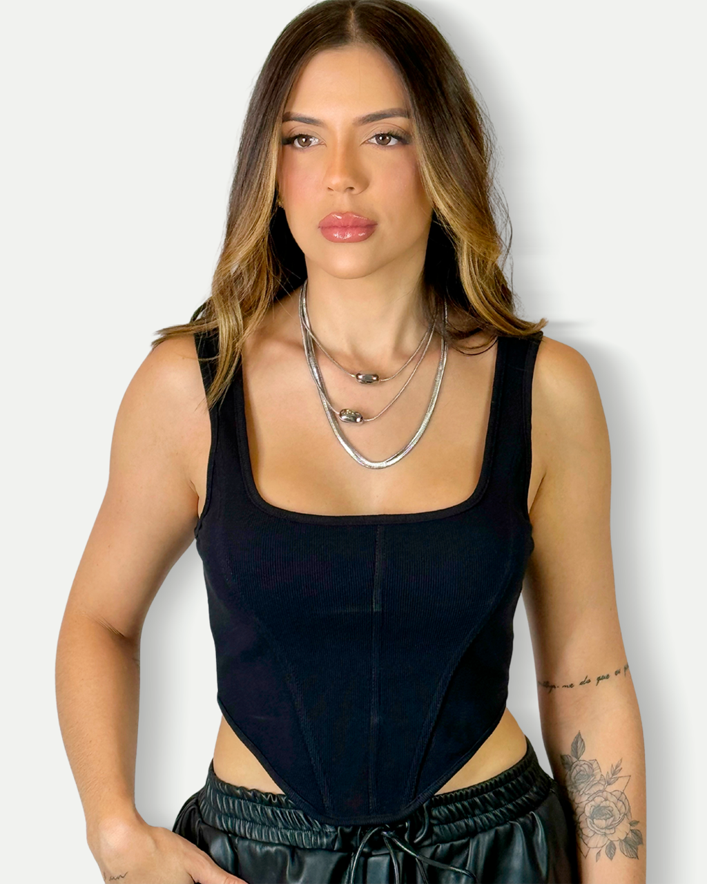 Cropped Corset Canelado