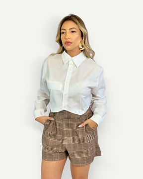 Camisa Cropped Tricoline