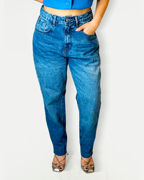 Calça Mom Jeans Escuro